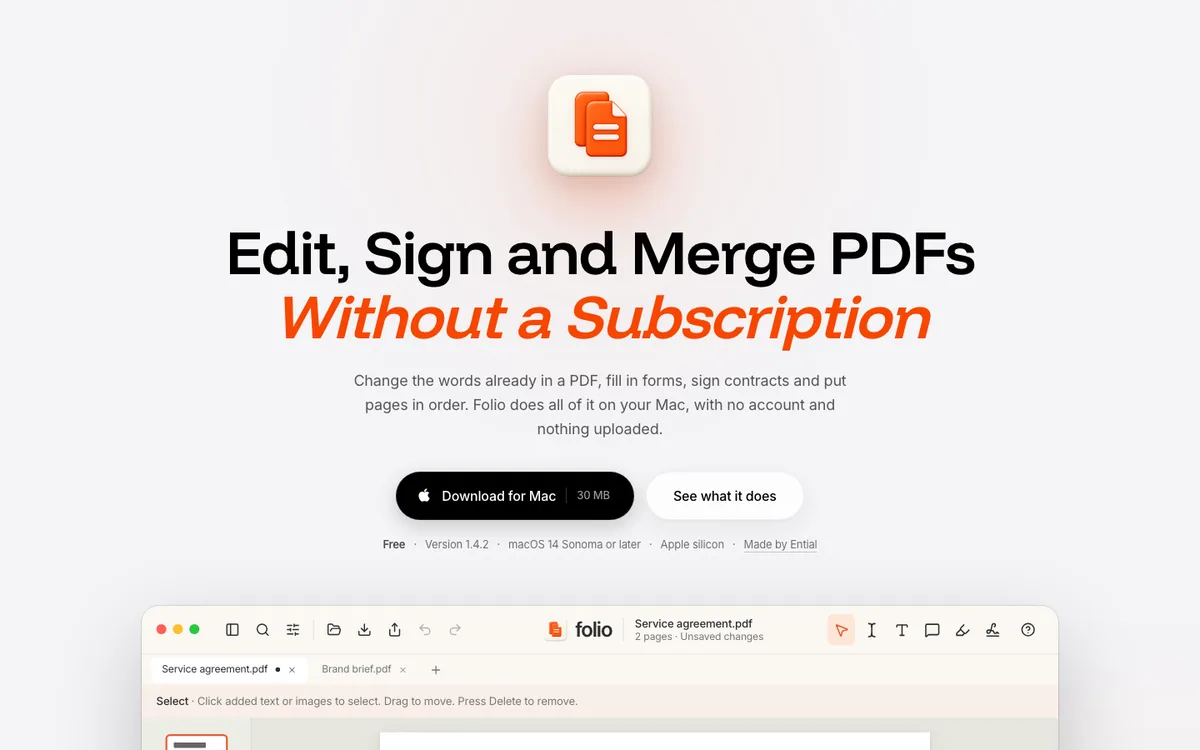 Folio screenshot
